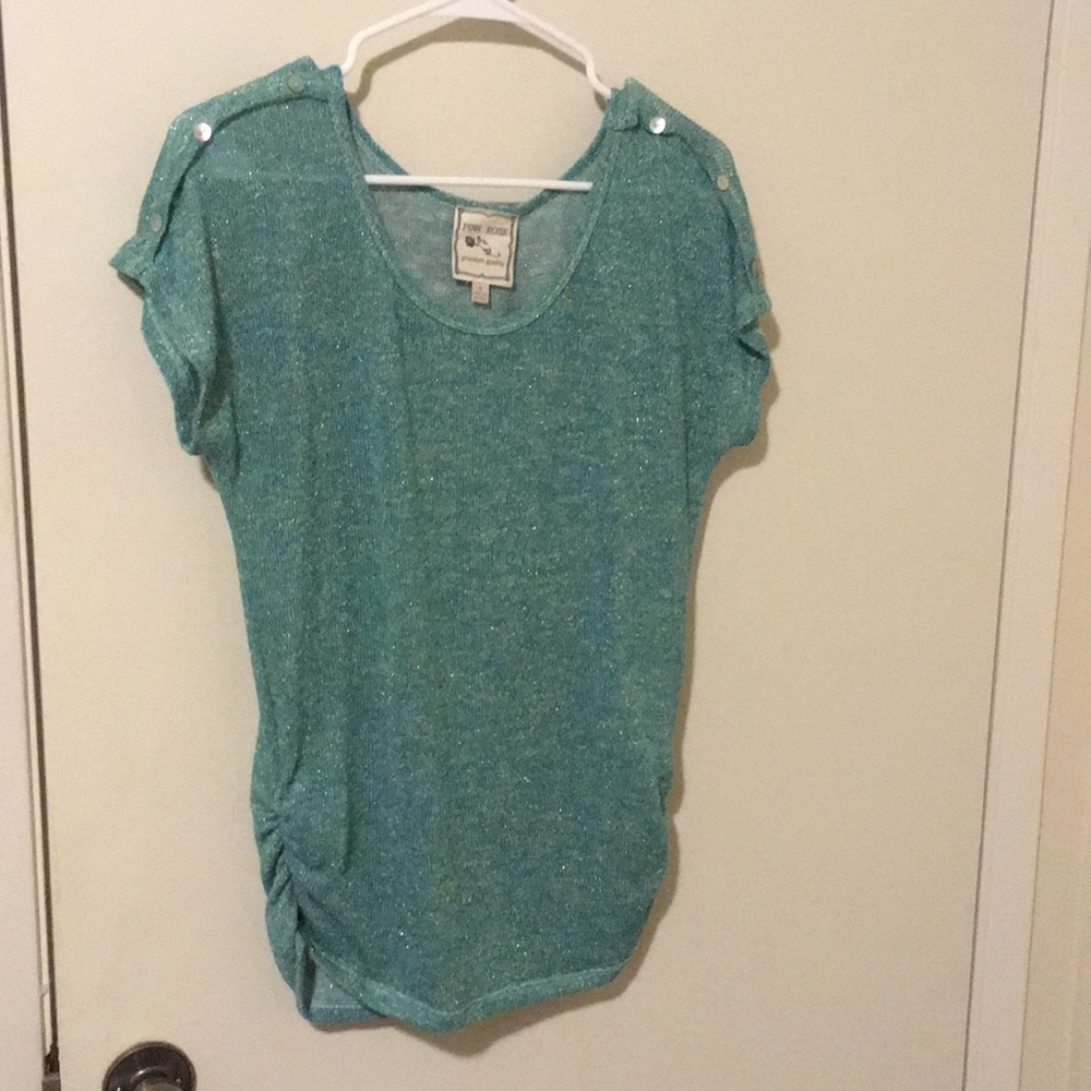 Turquoise and gold shirt